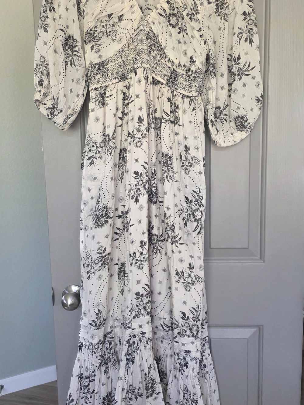 Free People Black and White Floral Maxi Dress